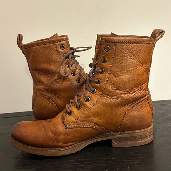 Frye Veronica Combat Boot Brown Lace Up #3476276 Women’s Size 7.5 B - Picture 5 of 11